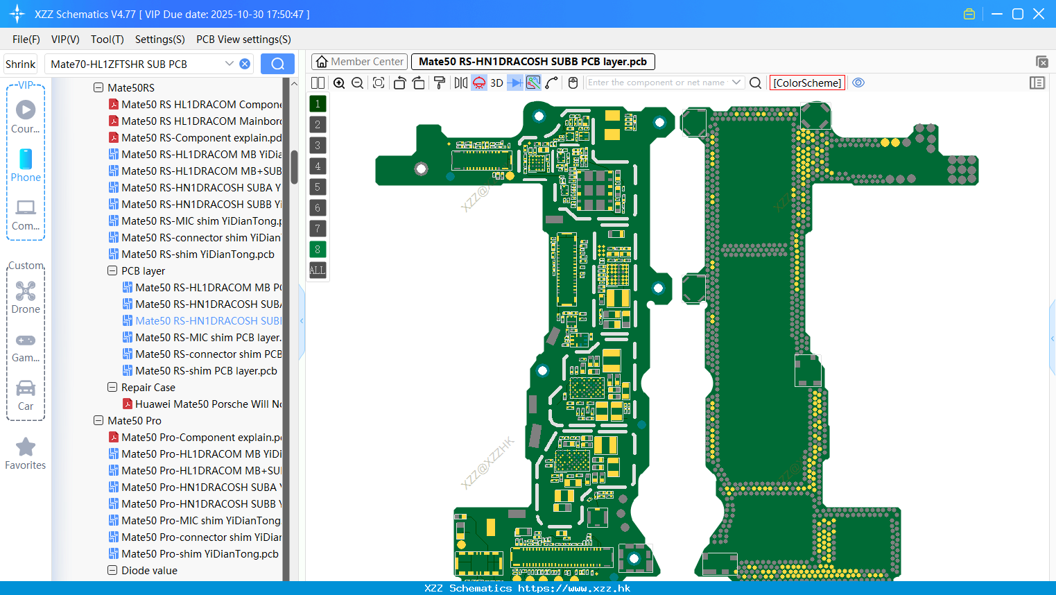 Huawei Mate50 RS-HN1DRACOSH SUBB PCB Layer